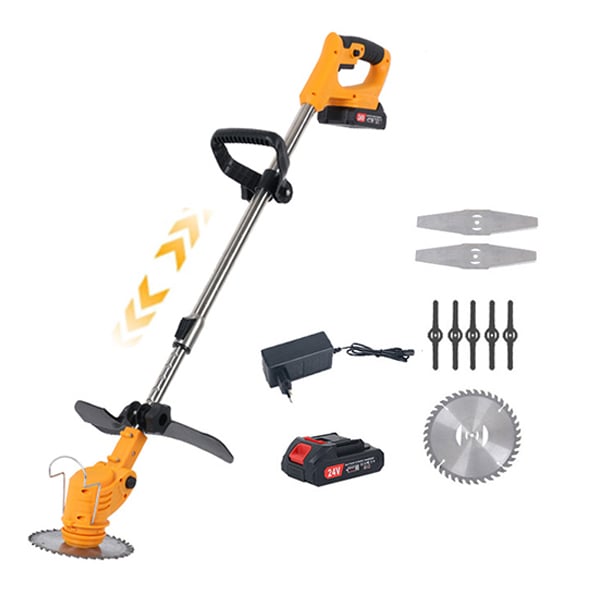 Rasaerba elettrico a batteria - Altezza regolabile 88-120 cm - Multifunzione (tagliabordi, decespugliatore, diserbante) - per giardino di famiglia