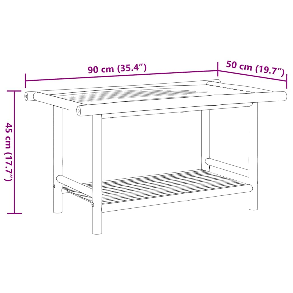 Table basse 90x50x45 cm bambou vidaXL - 8