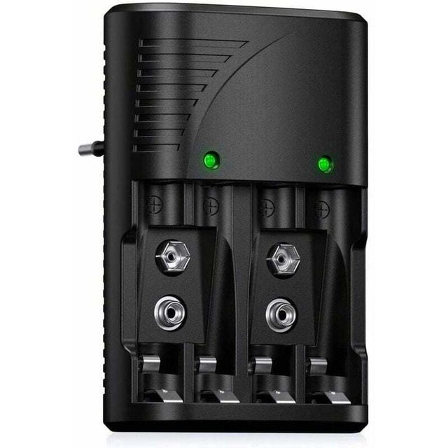 Chargeur Universel AA/AAA/9V - Charge Rapide 6802, Indicateur LED, Protection Multiple, Usage Mondial