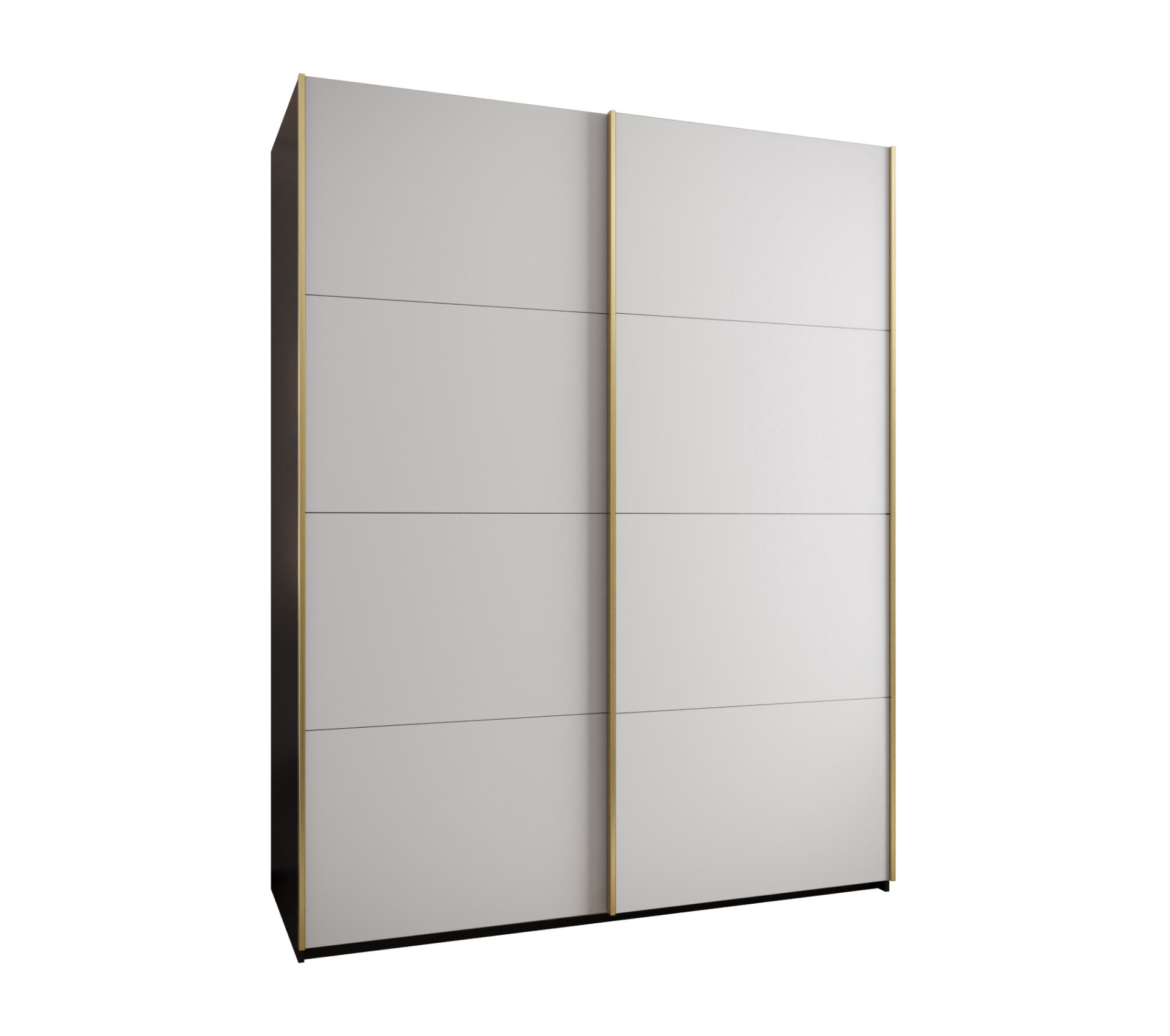 Szafa przesuwna wysoka Lux 1 200 x 64 x 245,5 cm czarny + biały + u. złoty - Abiks Meble