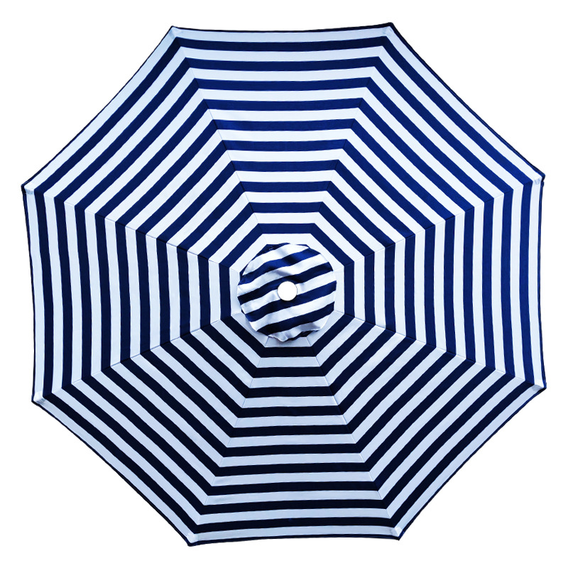 Płótno do parasola, ochrona UV, wodoodporne, 8 fiszbin - Płótno zamienne do parasola na taras, Niebiesko-białe (Samo płótno do parasola, 2,3 m)
