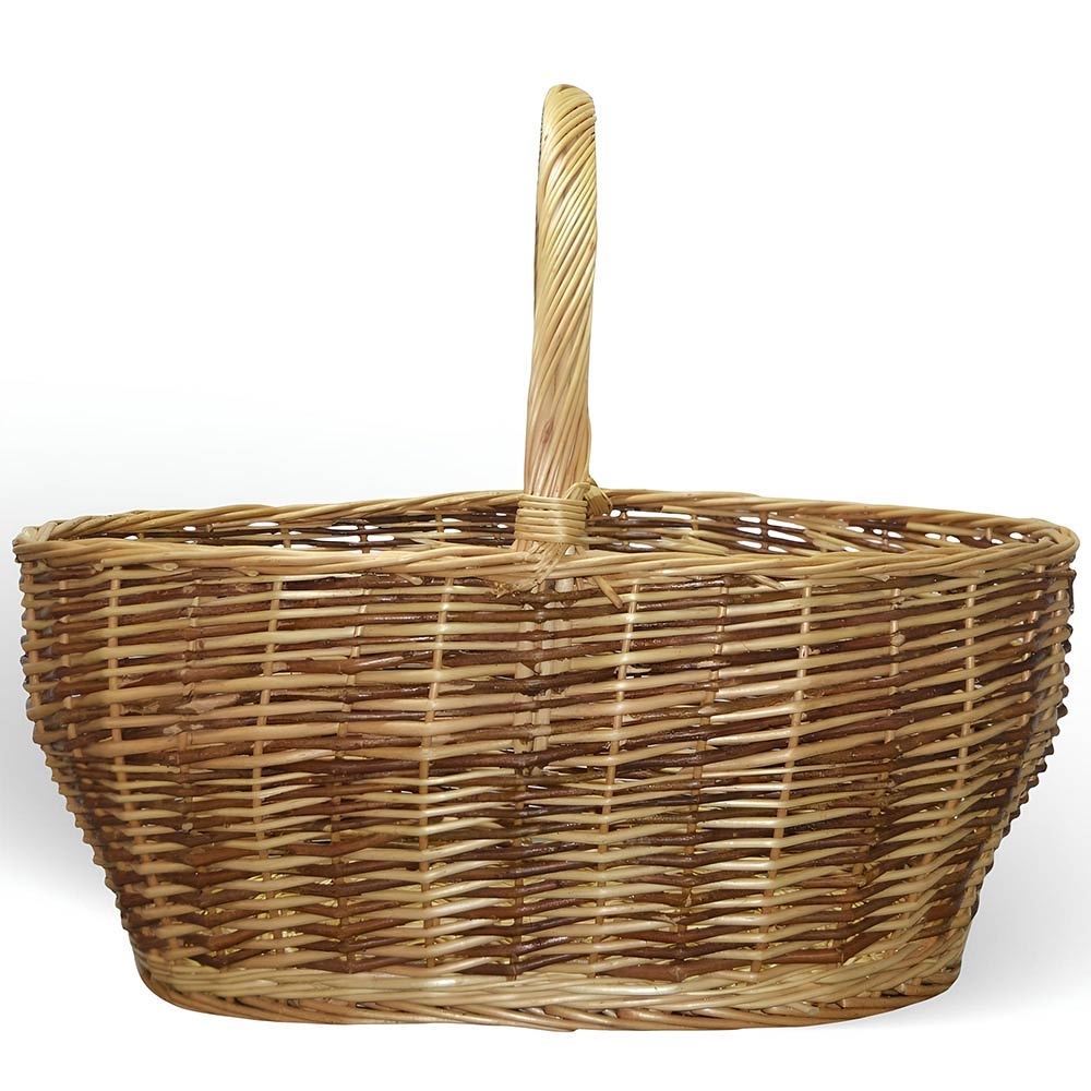 Cesto grande Agata in vimini con manico intrecciato bicolore 65 x 34 x h 52 cm - 4