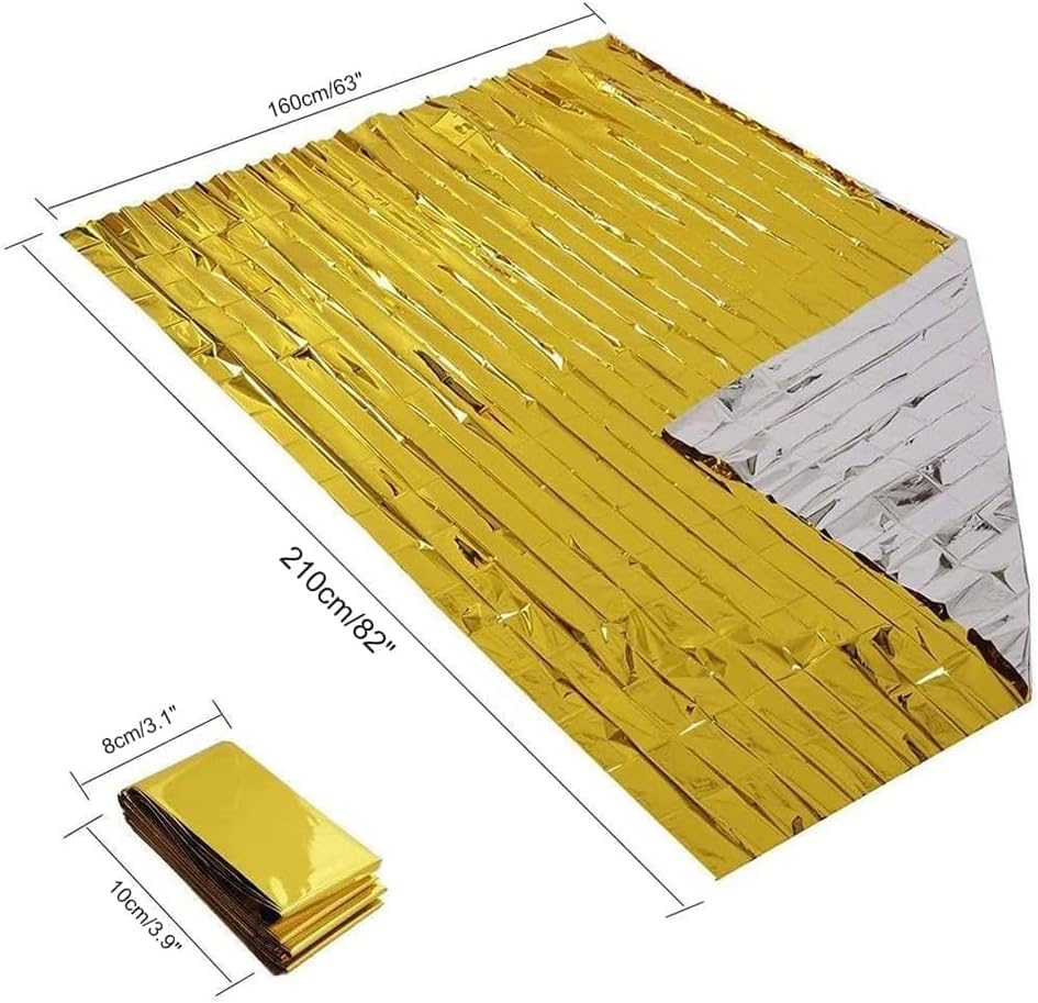 Koc termiczny Gold Silver, koc ratunkowy, 3 sztuki 210 × 160 cmKoc ratunkowy, outdoor, turystyka, przetrwanie, itp. - 2