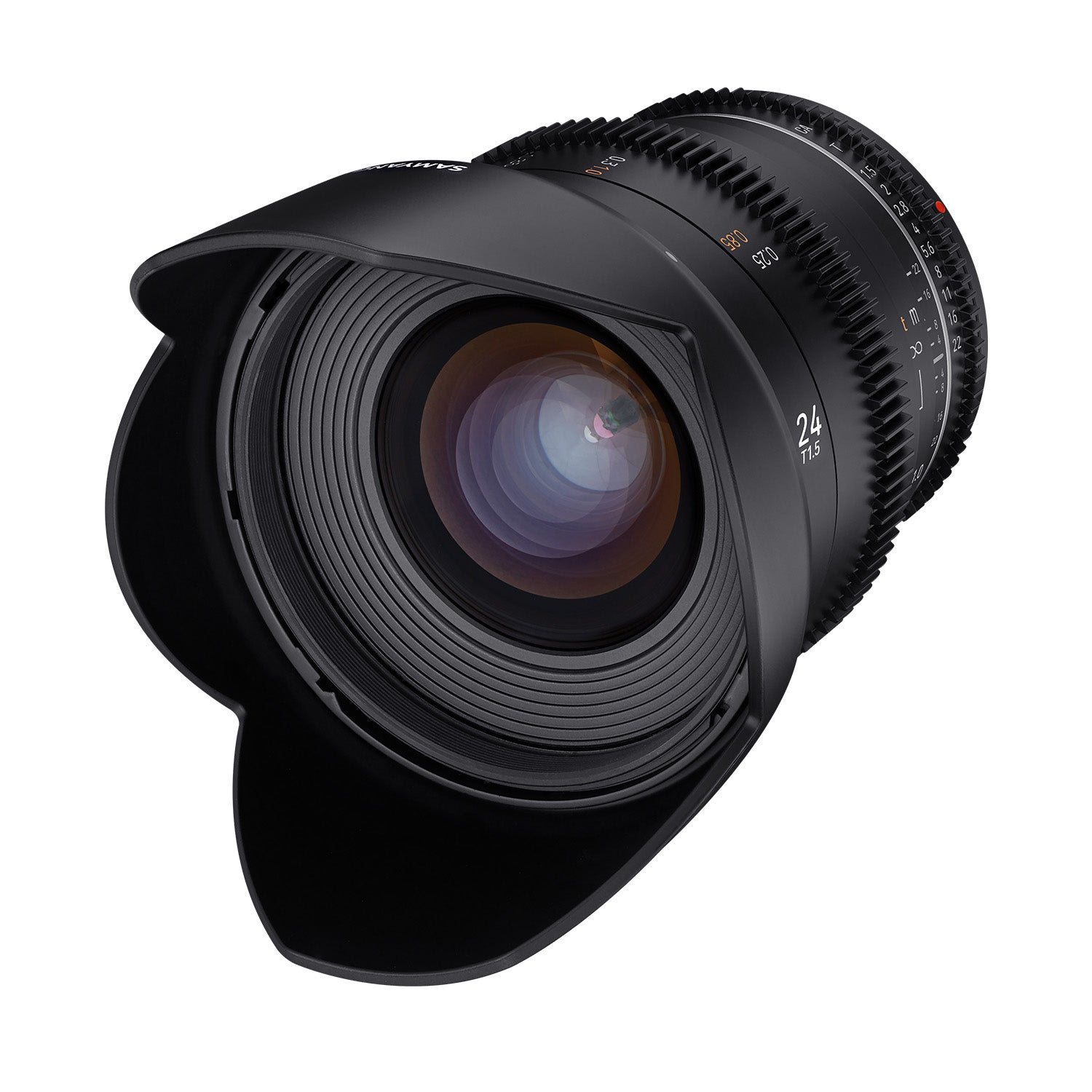 Samyang objetivo gran angular cine y vídeo mf 24mm t1.5 vdslr mk2 - luminosidad t1.5 para montura canon ef, distancia focal fija de 24 mm, engranaj...