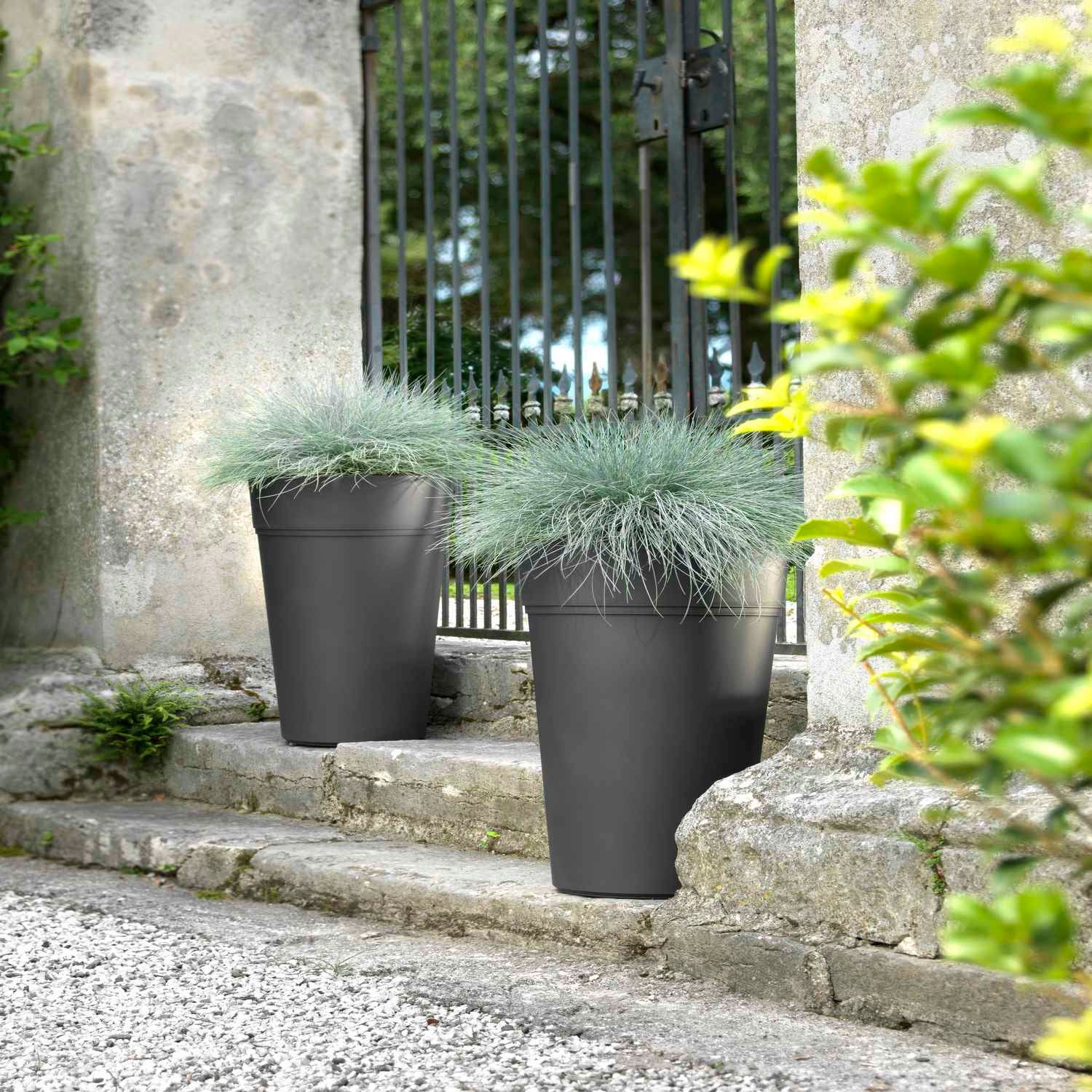 Vaso rotondo in resina "Eggy" 45 cm. Bianco | Leroy Merlin
