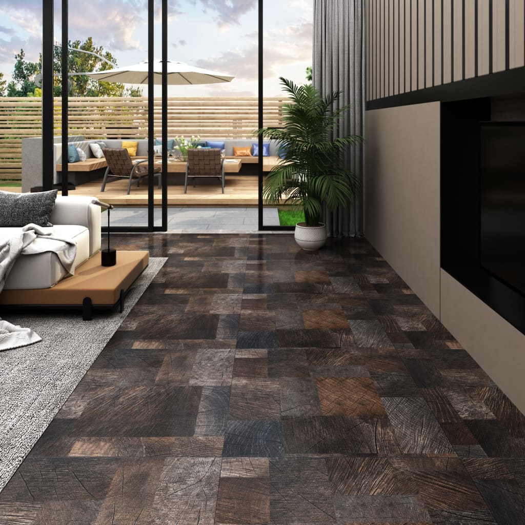 Vidaxl tarimas autoadhesivas 20 uds pvc 1,86 m² estructura madera