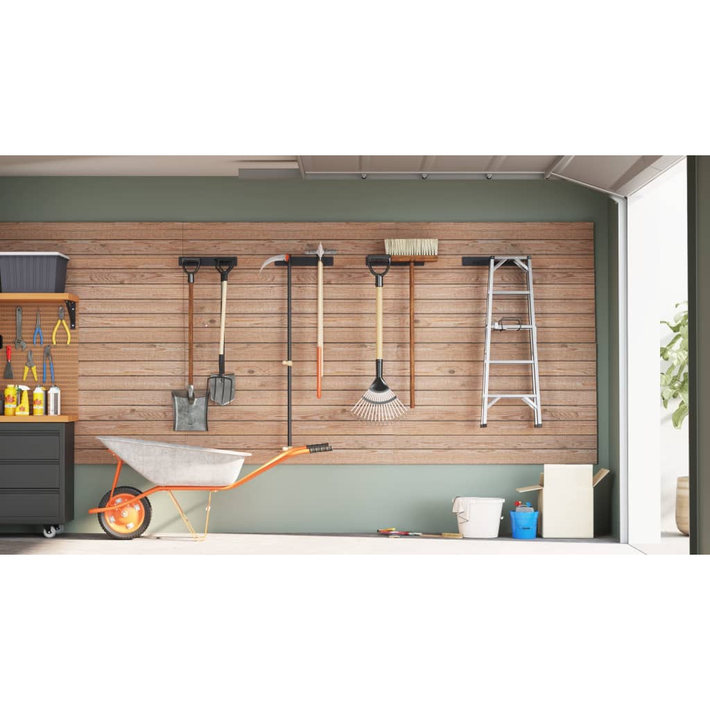 Suportes de parede p/ ferramentas de jardim 4 pcs aço preto vidaXL - 4
