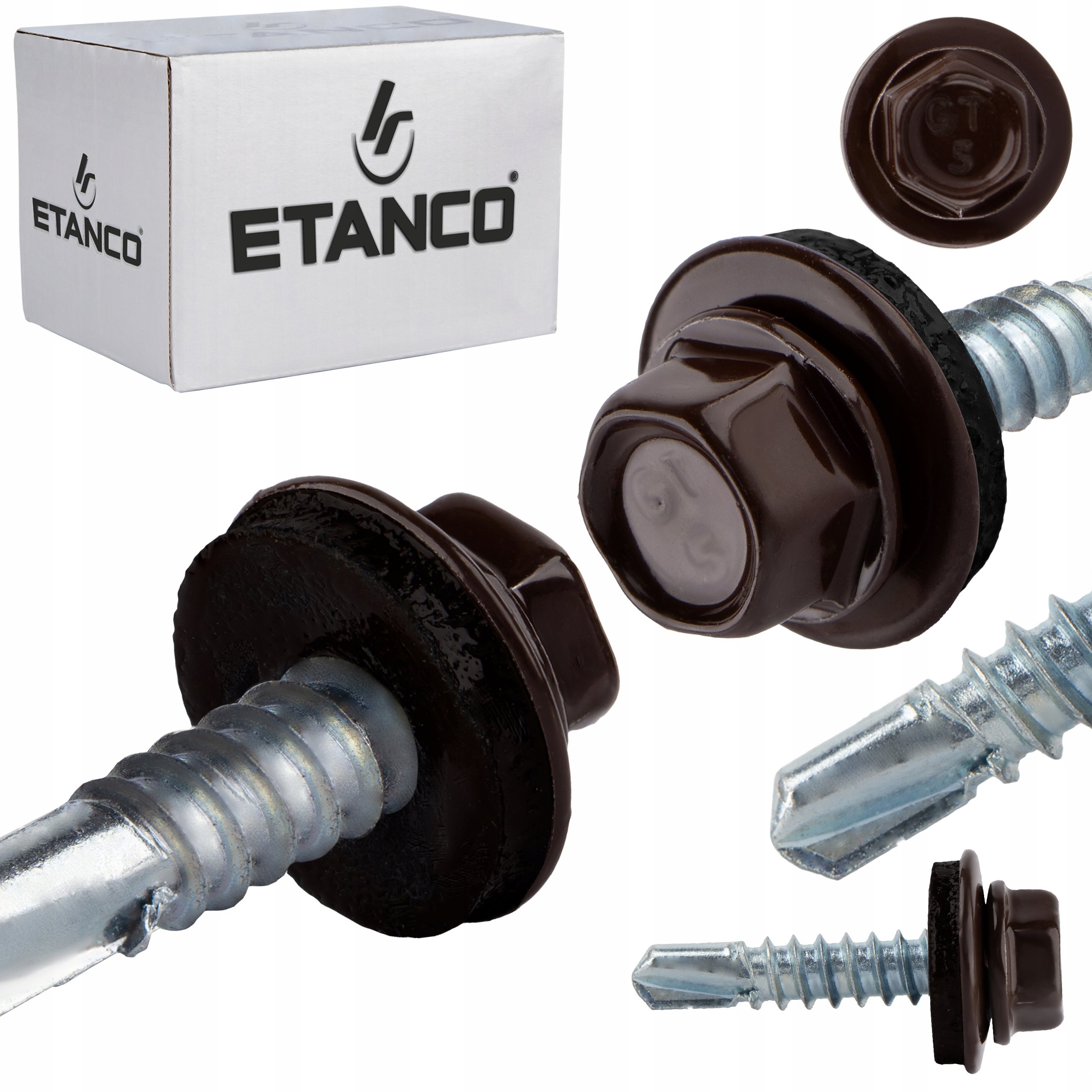 Wkręty samowiercące do metalu Etanco GT5 Z14 5,5x25 mm RAL 8017 250szt
