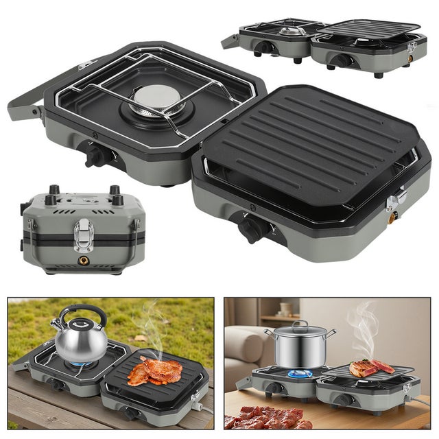 Fornello A Gas Portatile 4 Piedi 30x30 Cm – Paellero In Acciaio Con Bruciatore In Ghisa 5,5 KW Per Paella E Cucina Esterna - 3