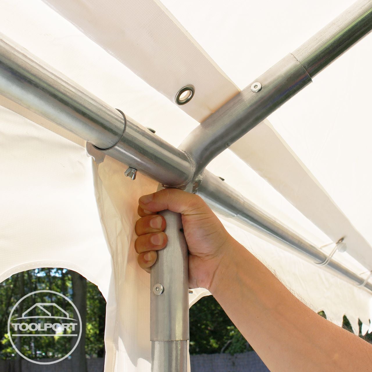 Carpa para fiestas carpa de fiesta 5x4 m carpa de pabellón de jardín lona PVC 700 N en blanco impermeable - 6