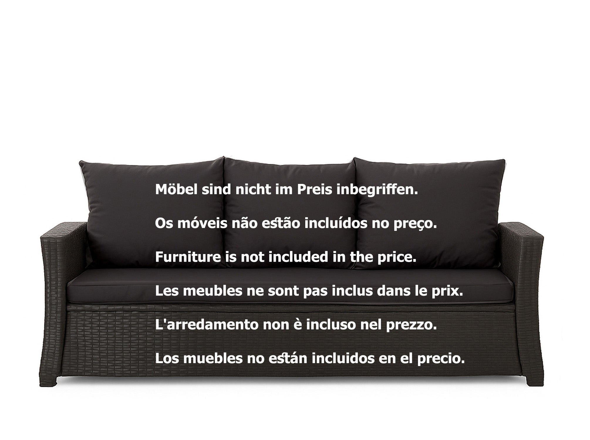 Coussins de canapé meubles de jardin en résine tressée Tressée Noir, Coussins balançoire d'extérieur 110x60x50cm Coussin pour banquette 2 places mix - 2