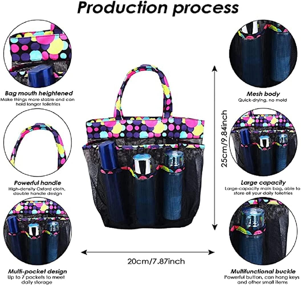 Borsa Doccia Portatile Grande Capacità | Asciugatura Rapida, Appendibile Per Dormitorio, Palestra, Viaggi E Campeggio - Colore Nero