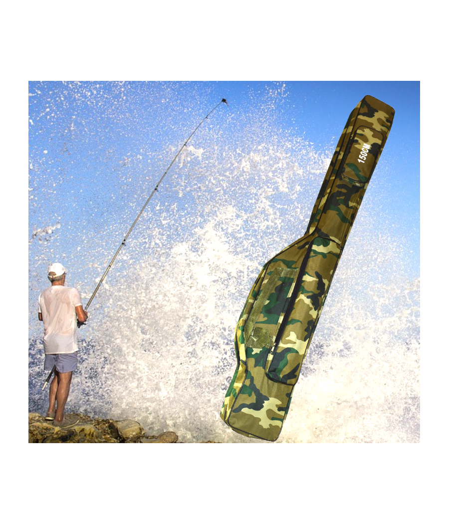 Acquista Lixada Borsa per canna da pesca da 63 pollici Custodia per canna da pesca portatile Porta canna da pesca pieghevole di grande capacità in Italia a partire da 22