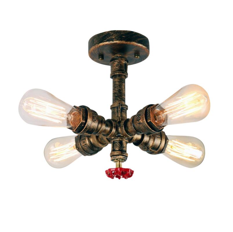 Lampadario Vintage Nero 4 Luci E27, Sospensione a Soffitto in Metallo Industriale per Cucina, Soggiorno, Camera, Bar, Corridoio (Senza Lampadine) | Leroy Merlin