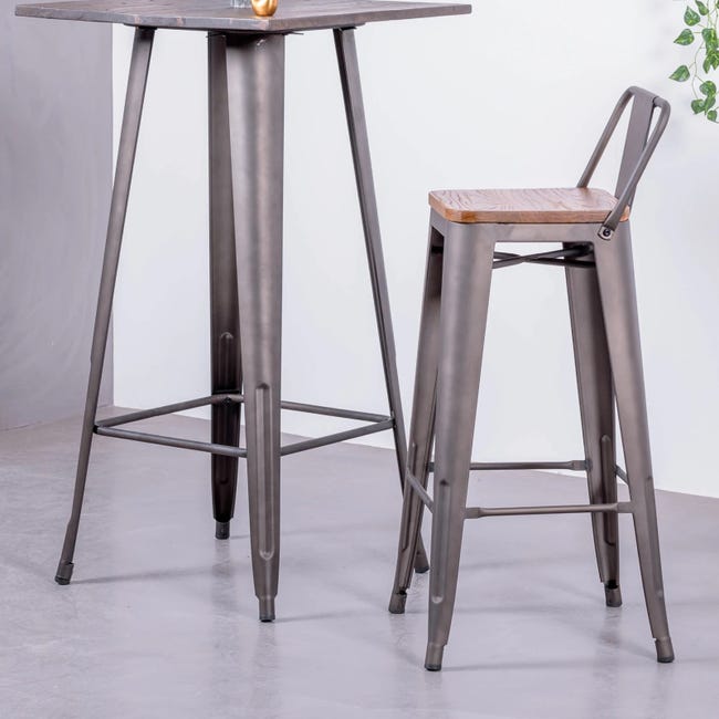 SOPERIT Sgabello bar industriale con schienale set di 2 sgabelli da cucina altezza regolabile 64-84 cm bar retrò legno vintage industriale 33 schienale in metallo SOPERIT Sgabello bar industriale con schienale set di 2 sgabelli da cucina altezza regolabile 64-84 cm bar retrò legno vintage industriale 33 schienale in metallo