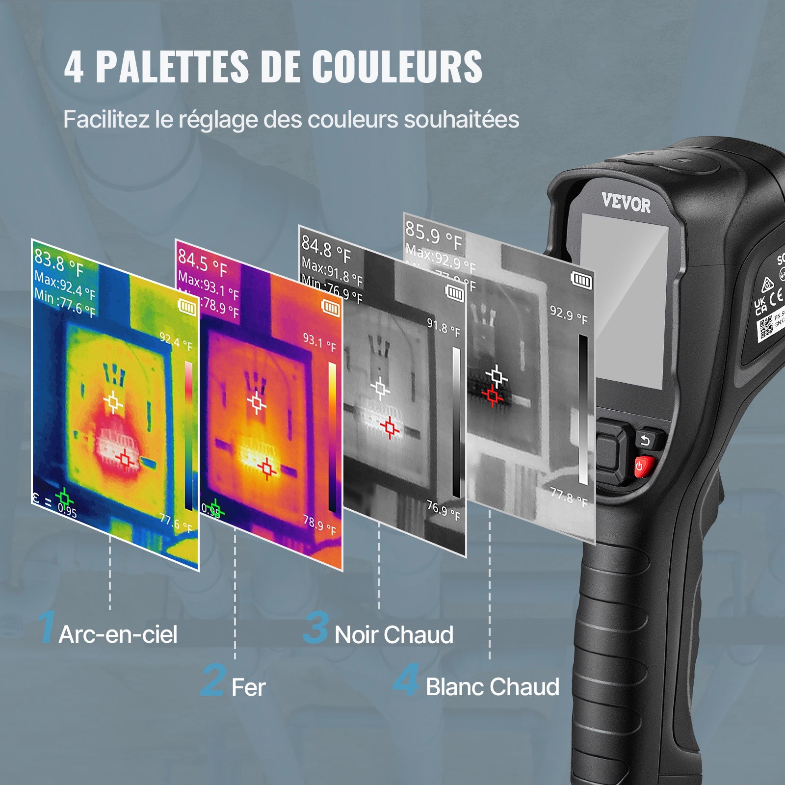 Termocamera Infrarossi 240×180 Pixel 25 Hz -20 a 400 °C VEVOR per Ispezione Casa, HVAC, Idraulica, Rilevamento Perdite - 4