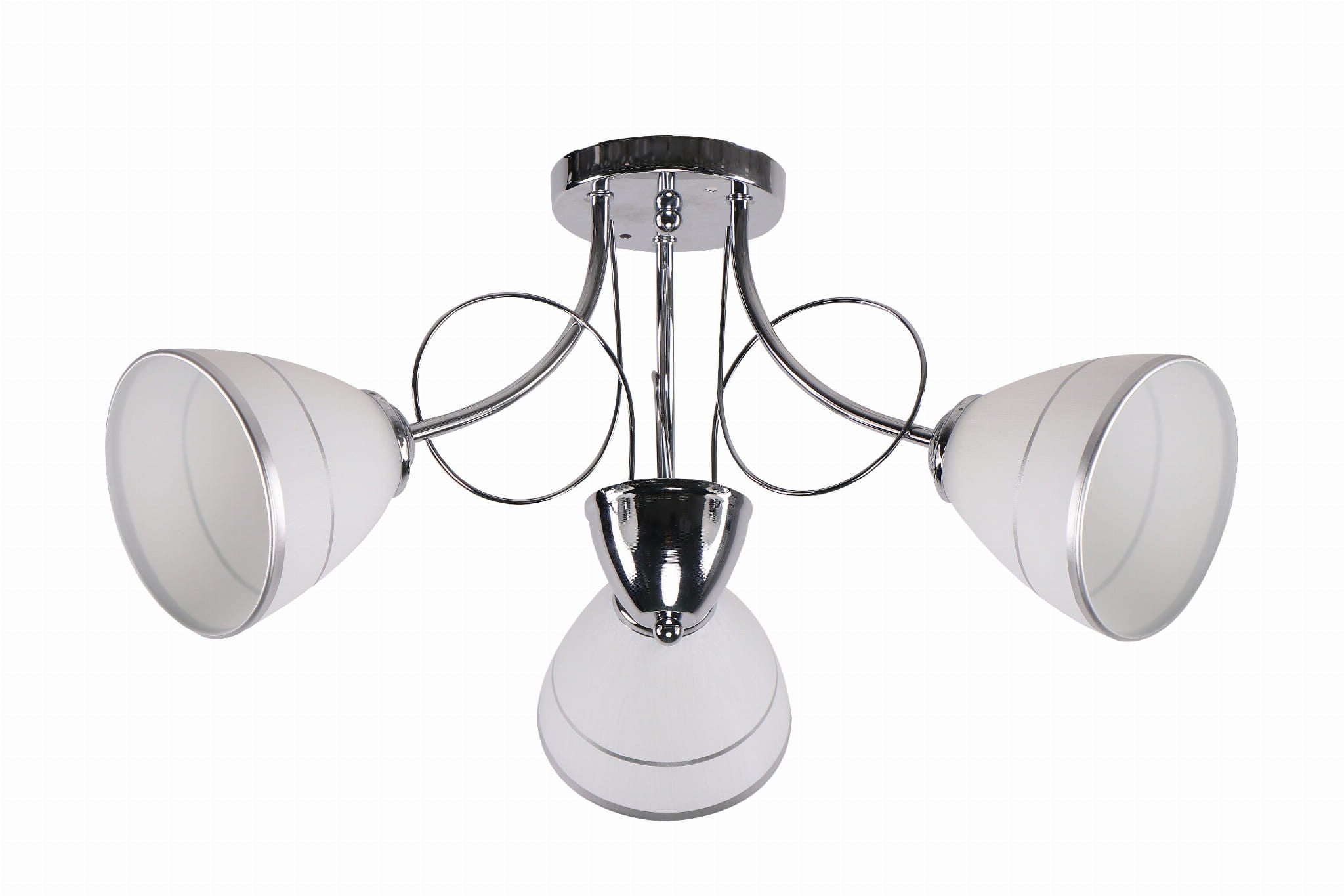 Lampa sufitowa wisząca Elotte chromowana biała 3xE27x40W wym: 27 x 58 x 58 cm metal Candellux