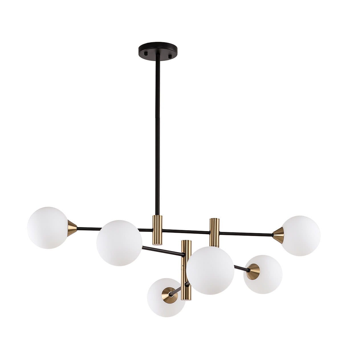 Żyrandol MARINO czarno-mosiężny-biała 6 x G9 x 25W wym:95x84x84cm Italux