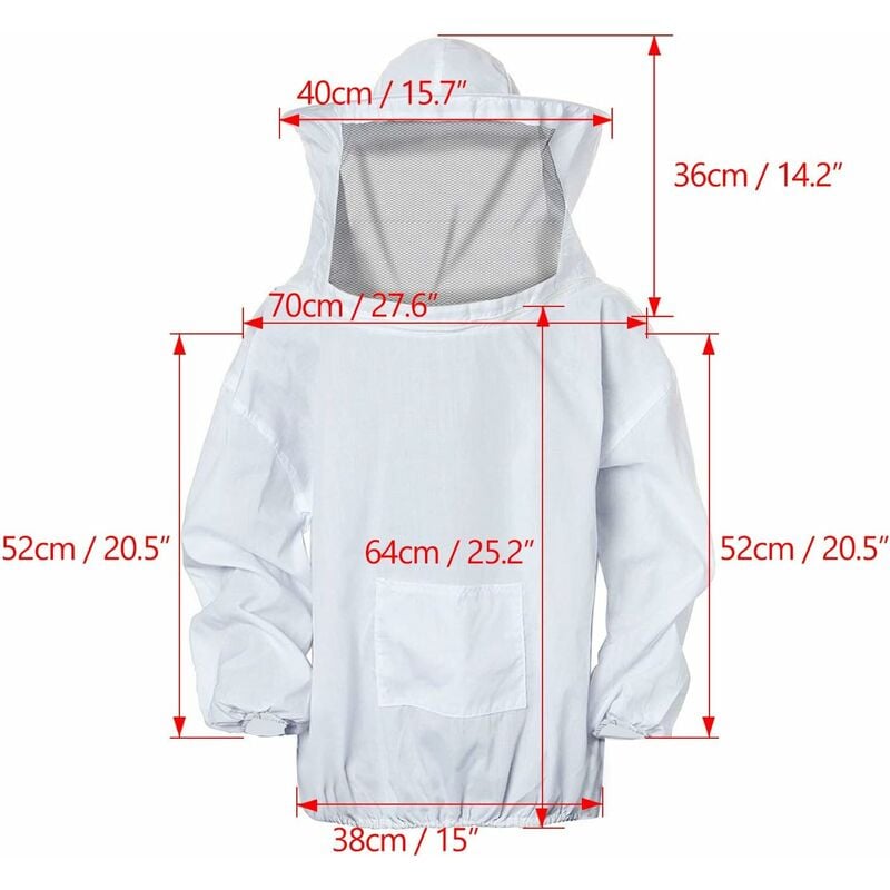 Veste d'apiculteur, Bee Guard professionnel, Chapeau d'apiculteur avec voile amovible, Costume d'abeille zippé pour apiculteurs - 2