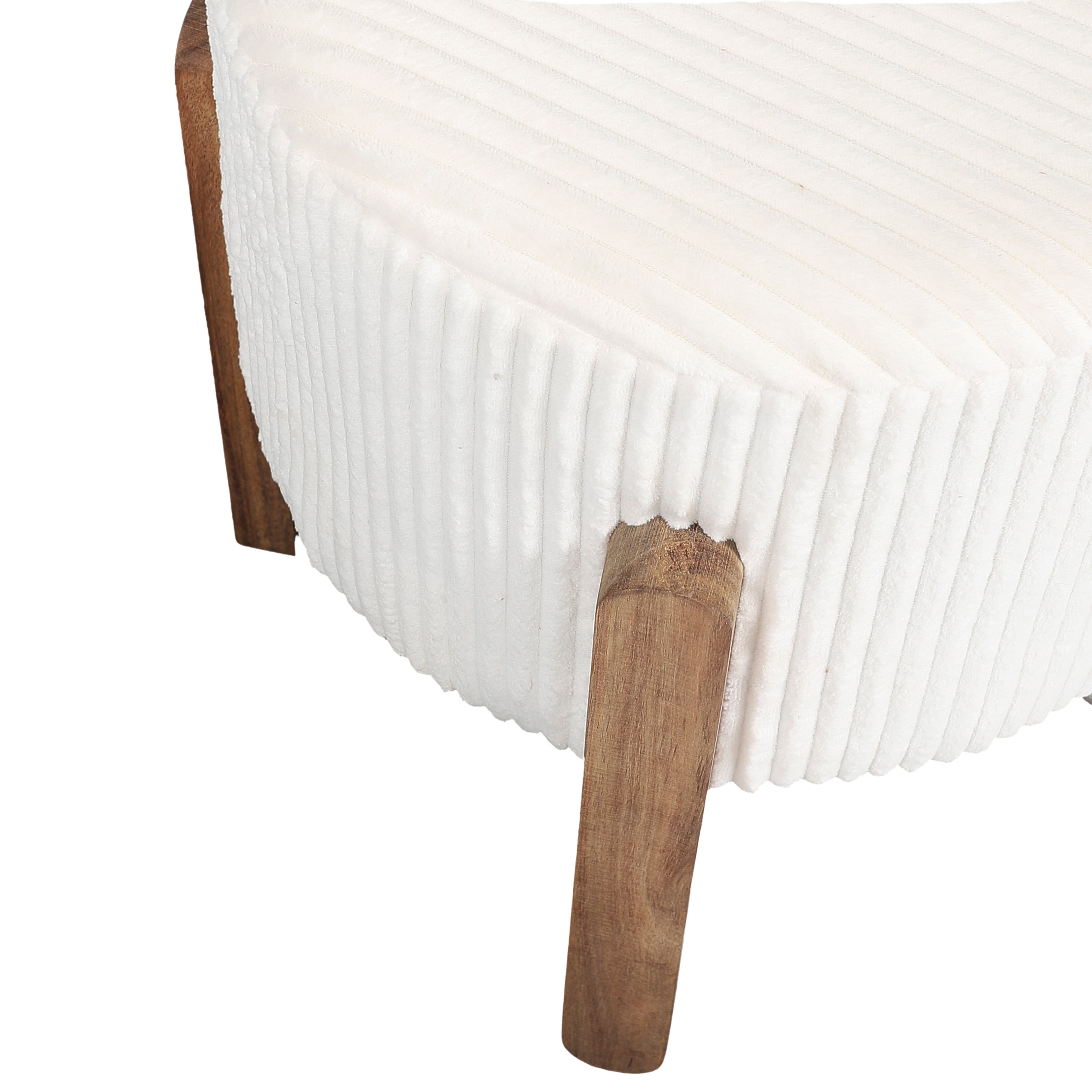 Tabouret en velours côtelé Scott beige The Home Deco Factory - 2