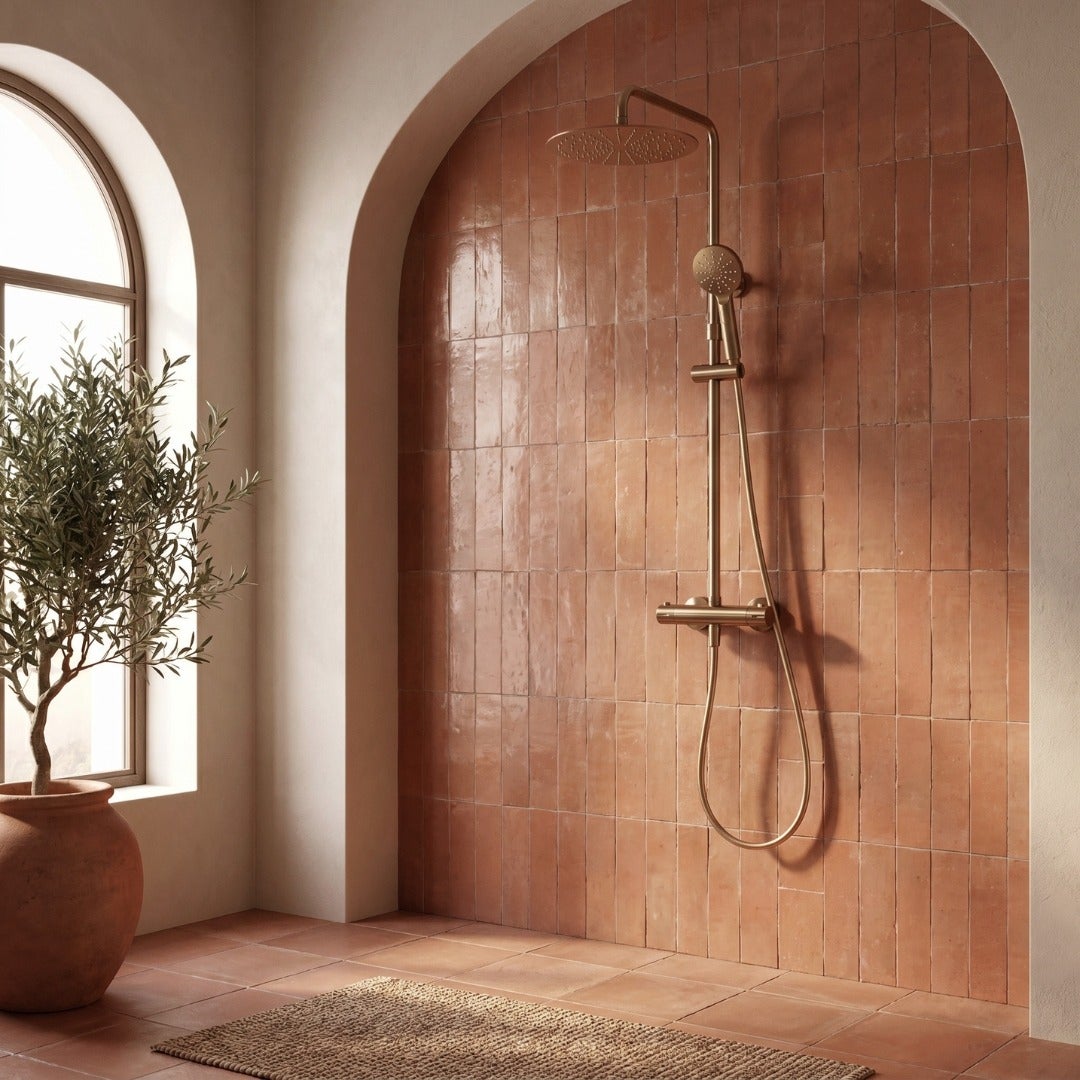 Luisa colonne de douche thermostatique cuivre brossé - 2