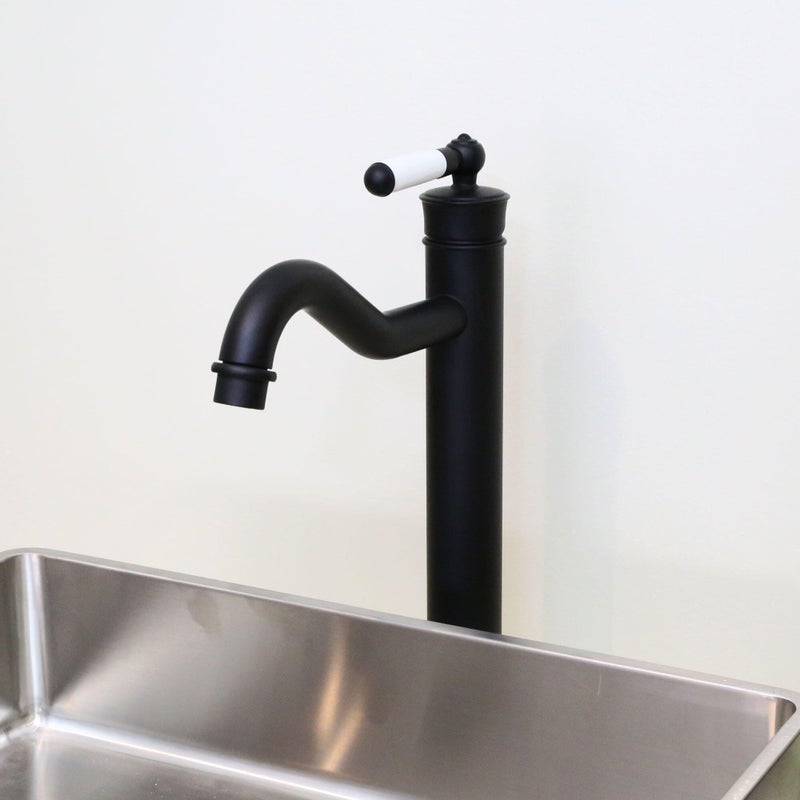 Leeds bateria umywalkowa wysoki retro czarny