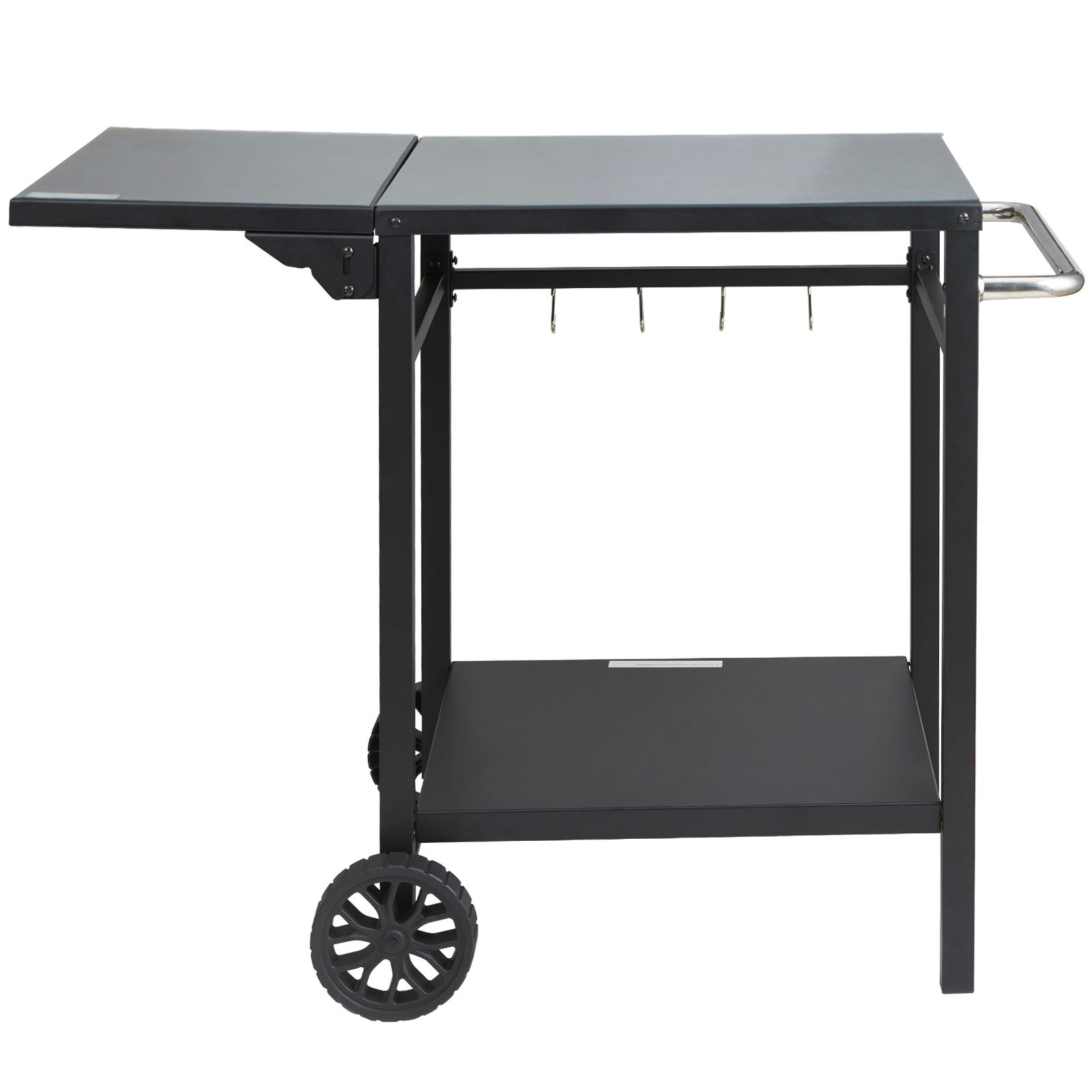 Peviasot Table D'Appoint Barbecue Extérieur Avec Étagère Réglable Et 6 Crochets - Chariot Mobile Pour Cuisine Outdoor