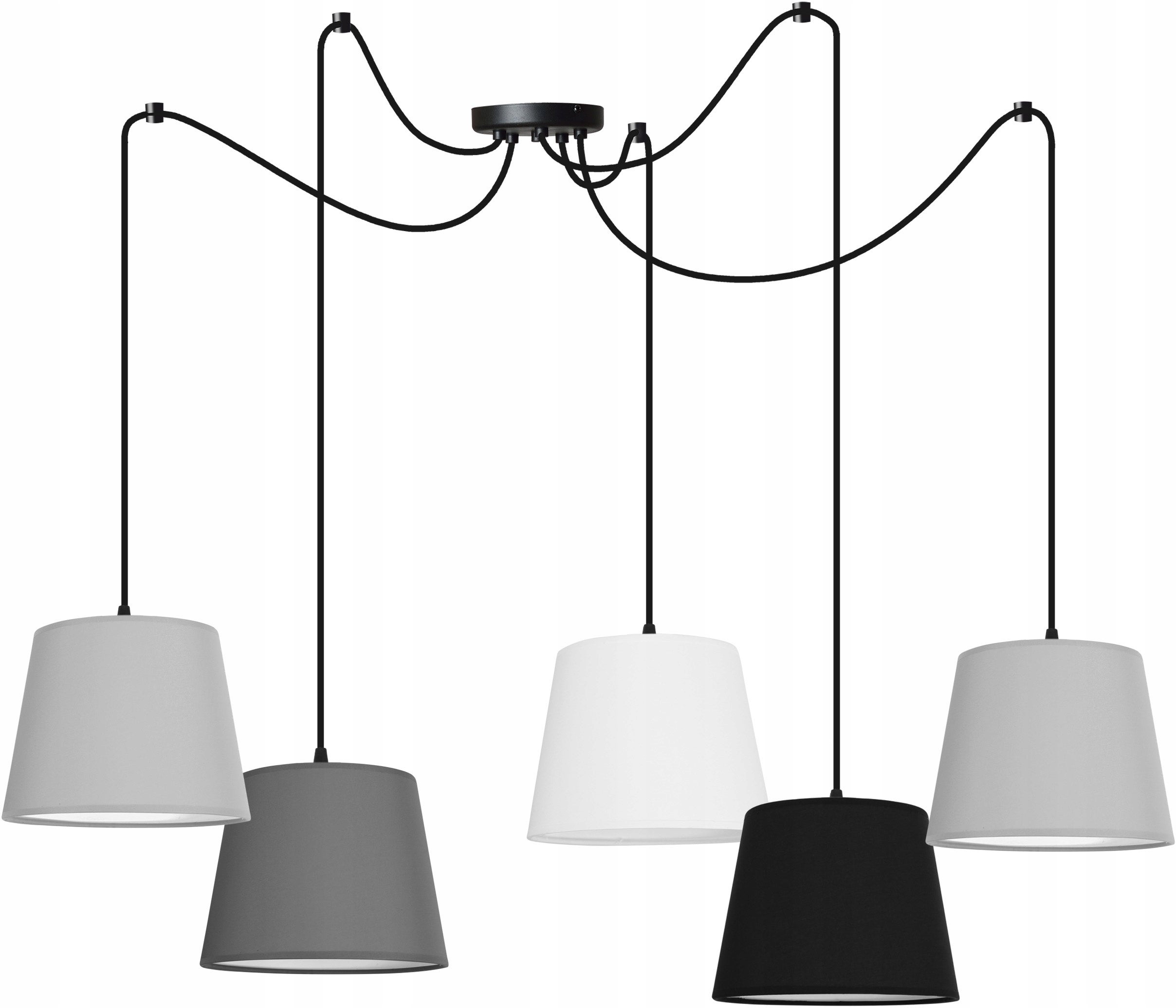 Lampa sufitowa wisząca Spider stylish 5xE27 abażur trapezowy różnokolorowy Light Home LH