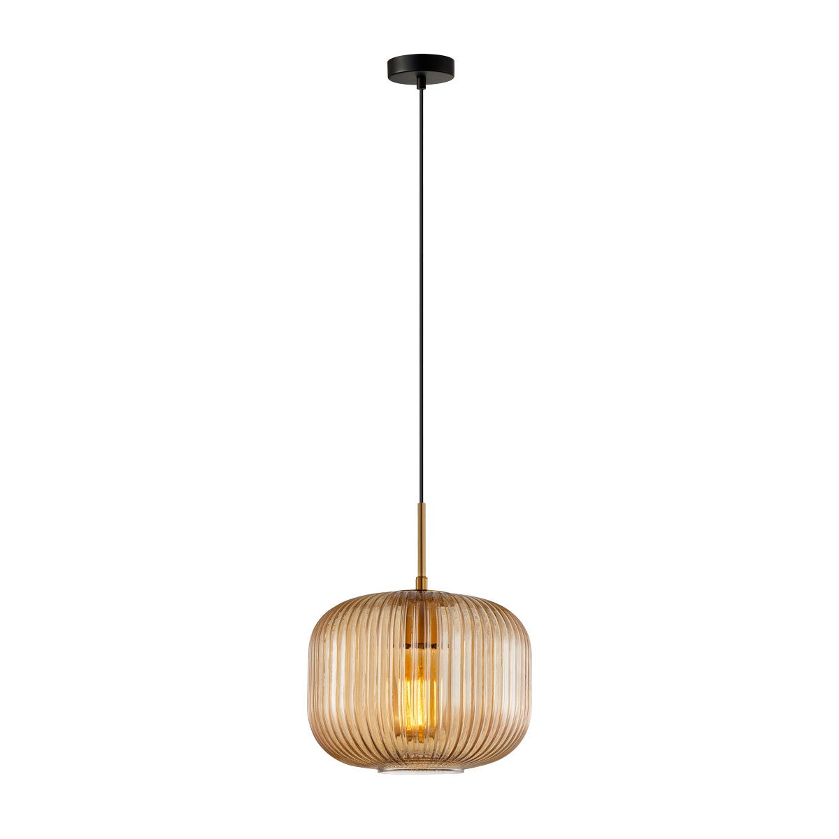 Lampa wisząca Gavino złoto-bursztynowy-czarna 1xE27x40W nowoczesna wym: 104 x 25,5 x 25,5 cm szkło Italux - 2
