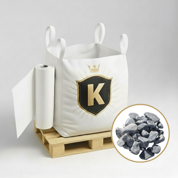 KIT Galets gris + géotextile = 1 Big Bag galet gris Codol Nevada 40/60 1.5T [environ 10m2 sur 5cm d'épaisseur] + 1 géotextile 25m2 - Livraison PREMIUM
