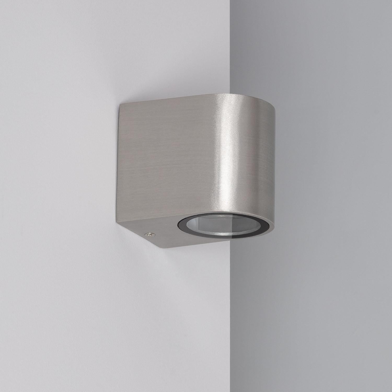 Ledkia - Aplique de Pared Exterior Aluminio Gala, Plateado, Aluminio ...