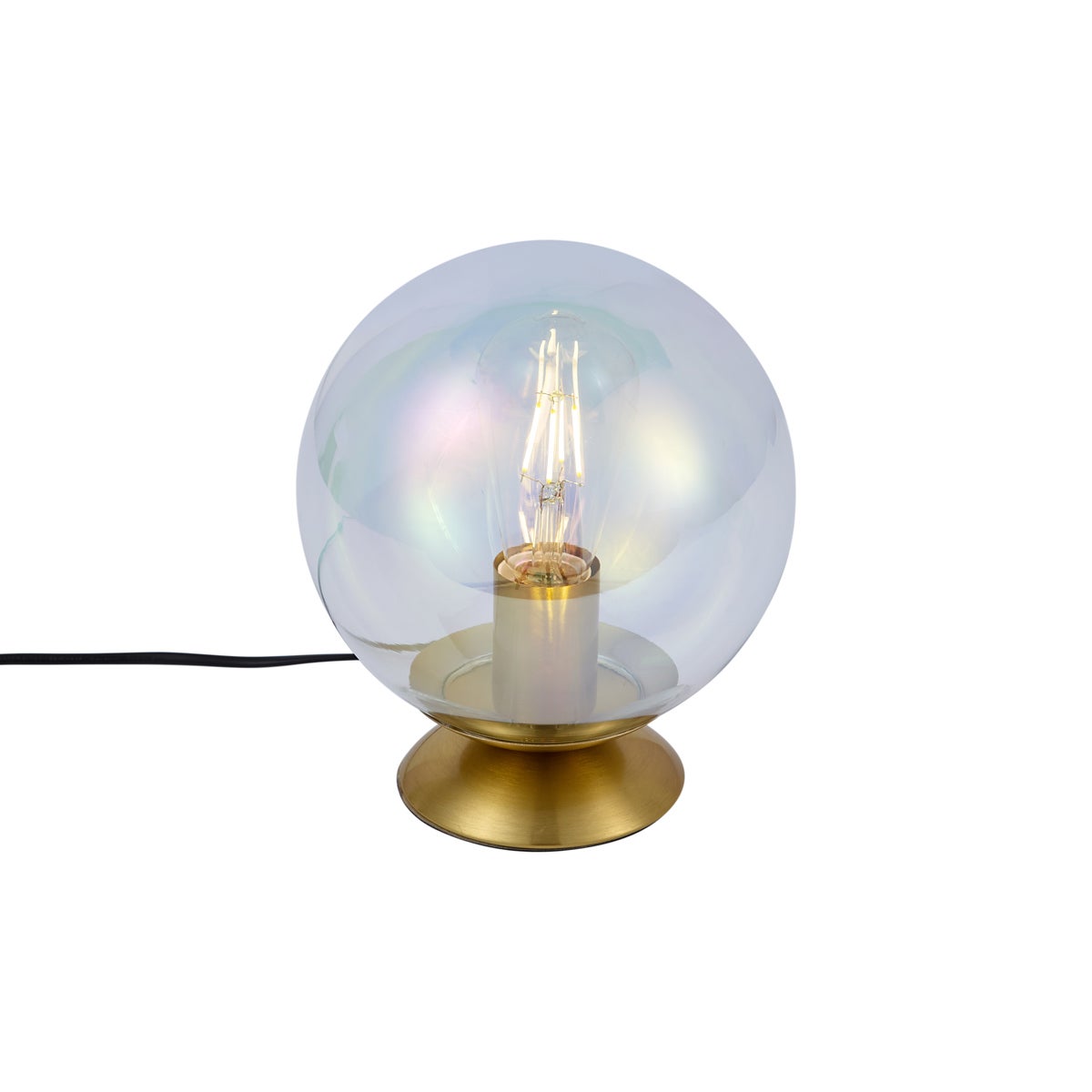 Qazqa elegancki hotelowy lampa stołowa ze szkłem - Pallon - złoty/mosiężny, okrągły, max. 15w, e27, 23cm, IP20 oświetlenie
