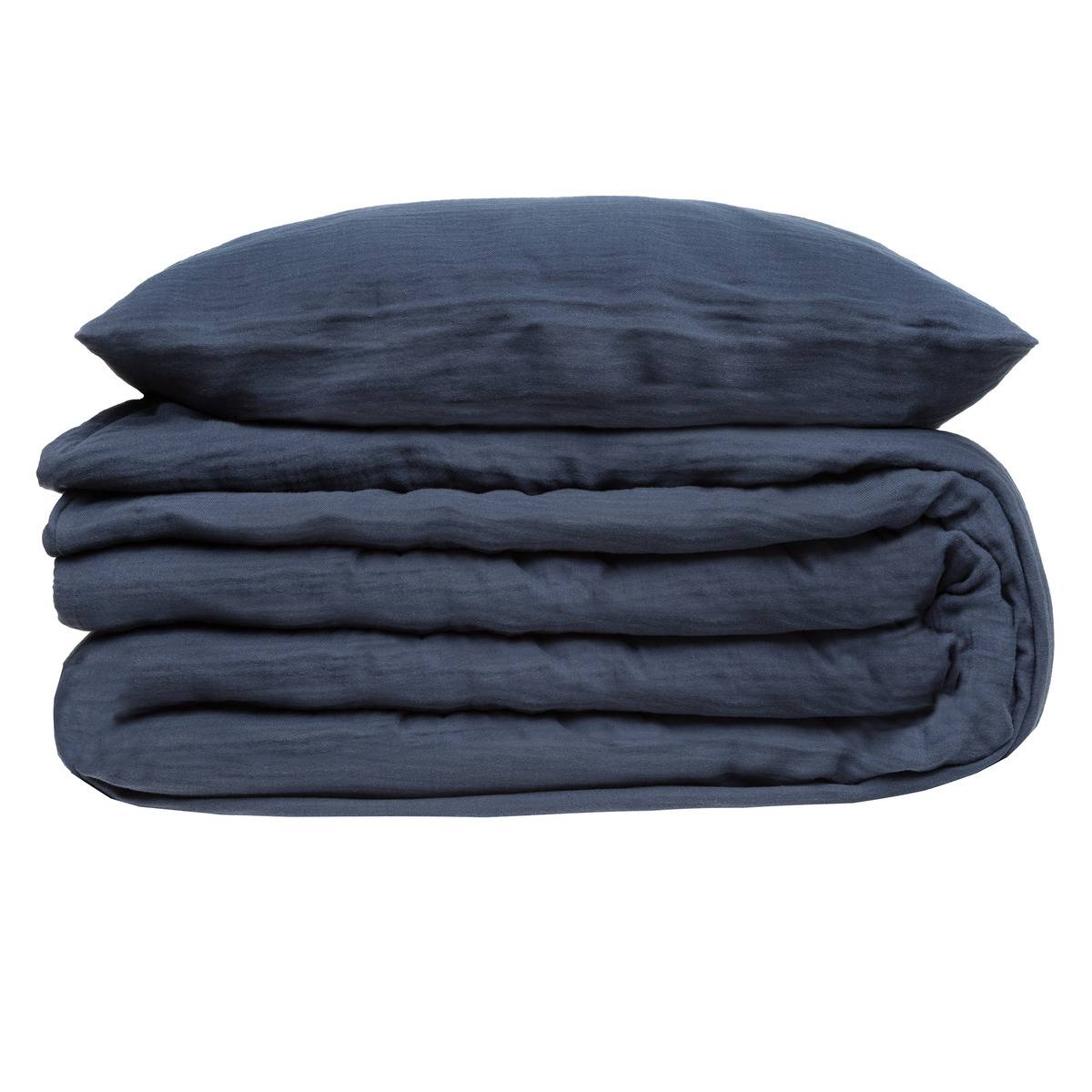 Atmosphera - ropa de cama - gasa de algodón - azul-gris - 260x240 cm