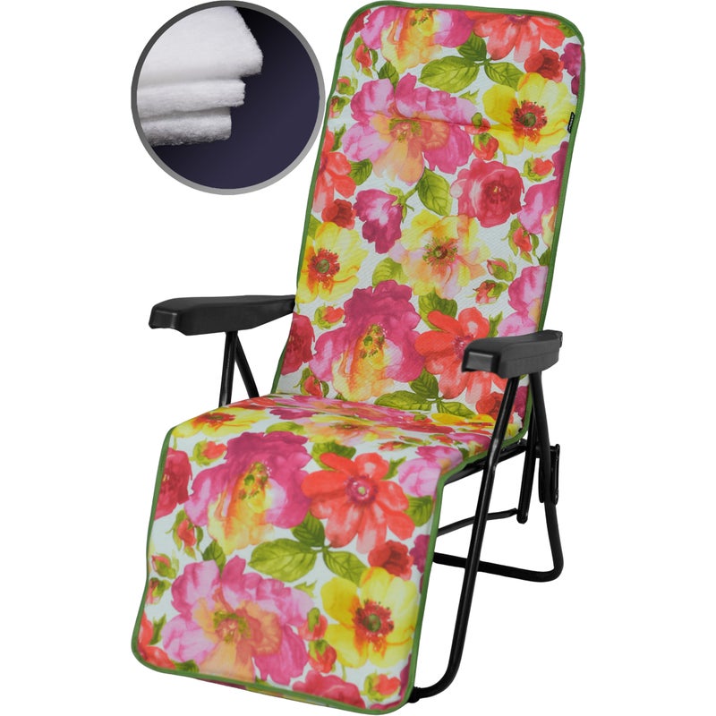 Poduszka na leżak fotel z podnóżkiem AMPO czerwony różowy żółty 1 szt.