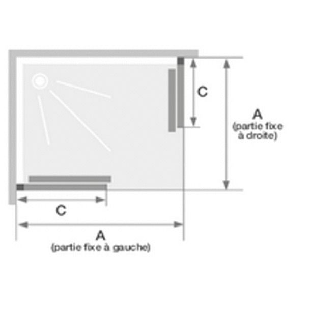 Porte de douche Kinedo SUPRA droite (à coupler avec porte gauche) L80cm - 2