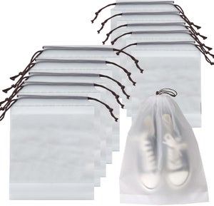 12 Borse Da Viaggio Porta Scarpe In EVA Satinata - 30x40 Cm - Trasparenti, Impermeabili, Con Coulisse - Per Vestiti, Cosmetici, Accessori