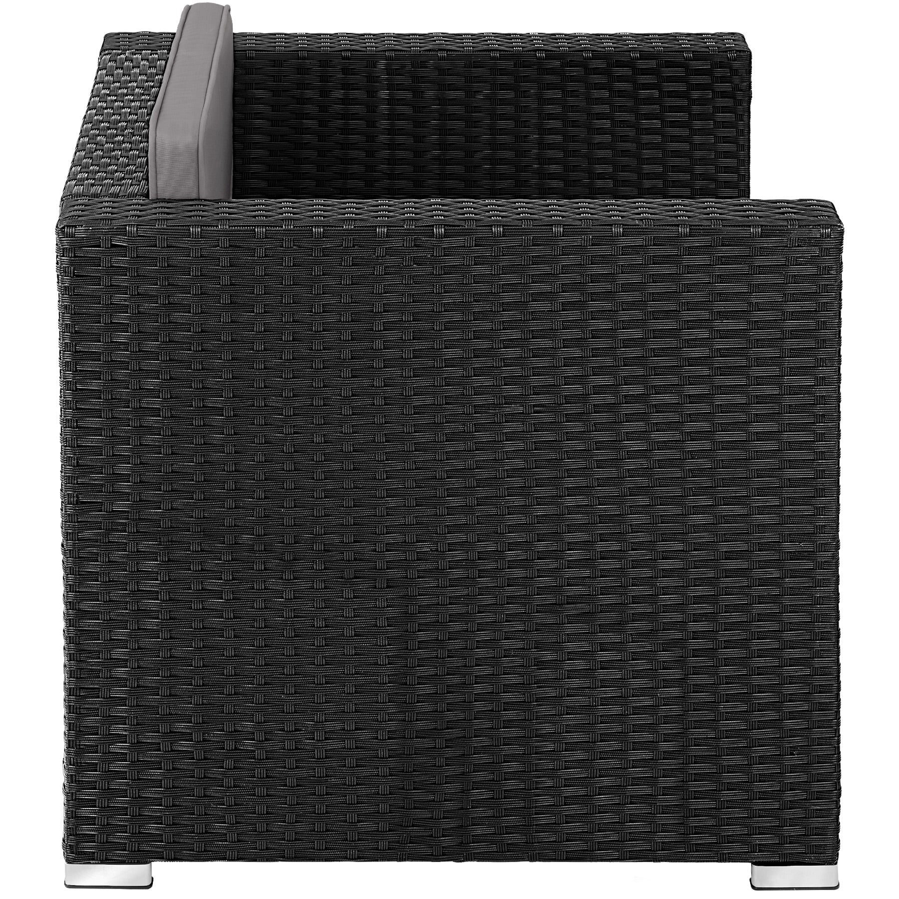 Tectake Fauteuil en rotin Lignano - noir - 2