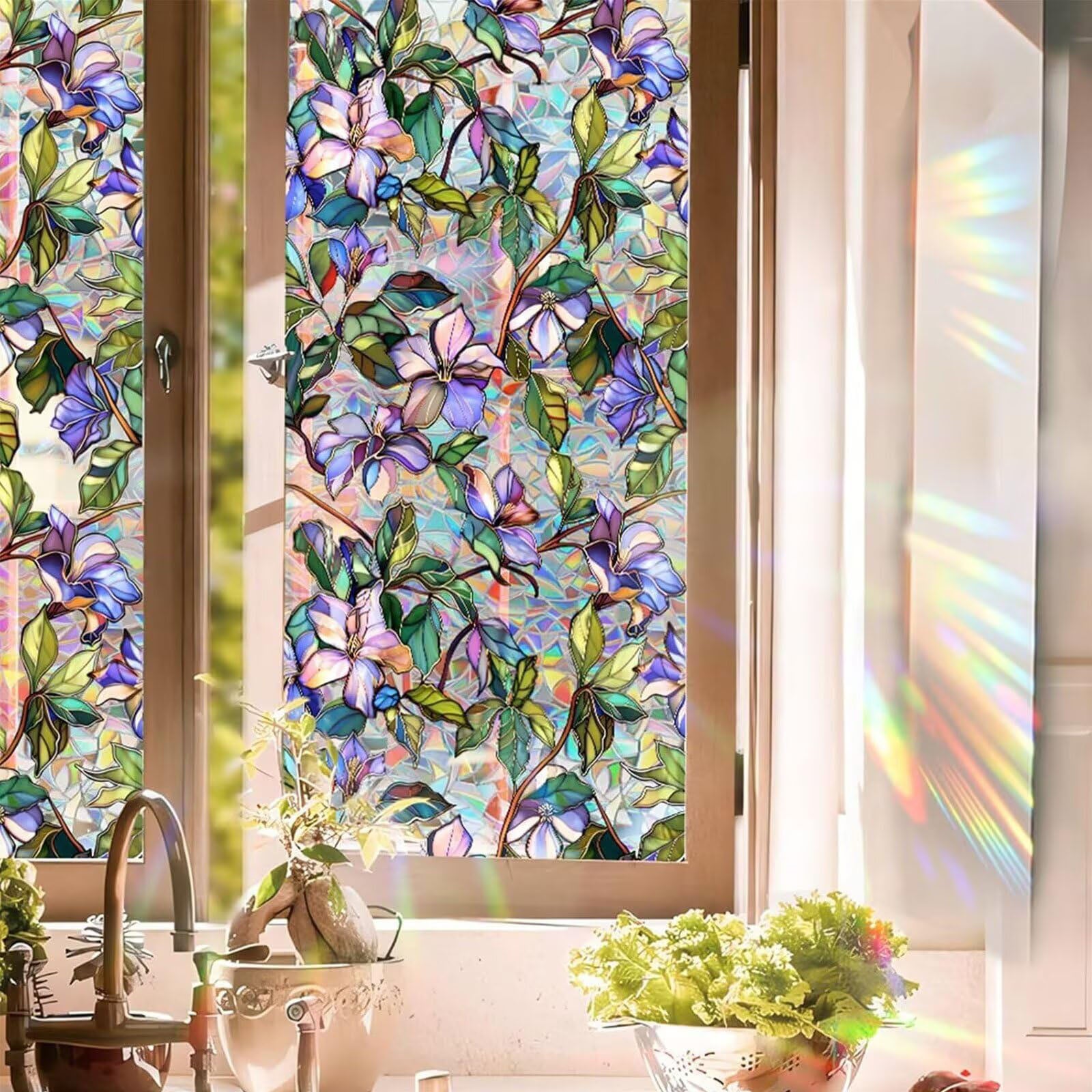 Film De Confidentialité Pour Fenêtre, Autocollant Givré, Sans Colle Statique Opaque Motif Vagues 60 X 200 Cm 92443693