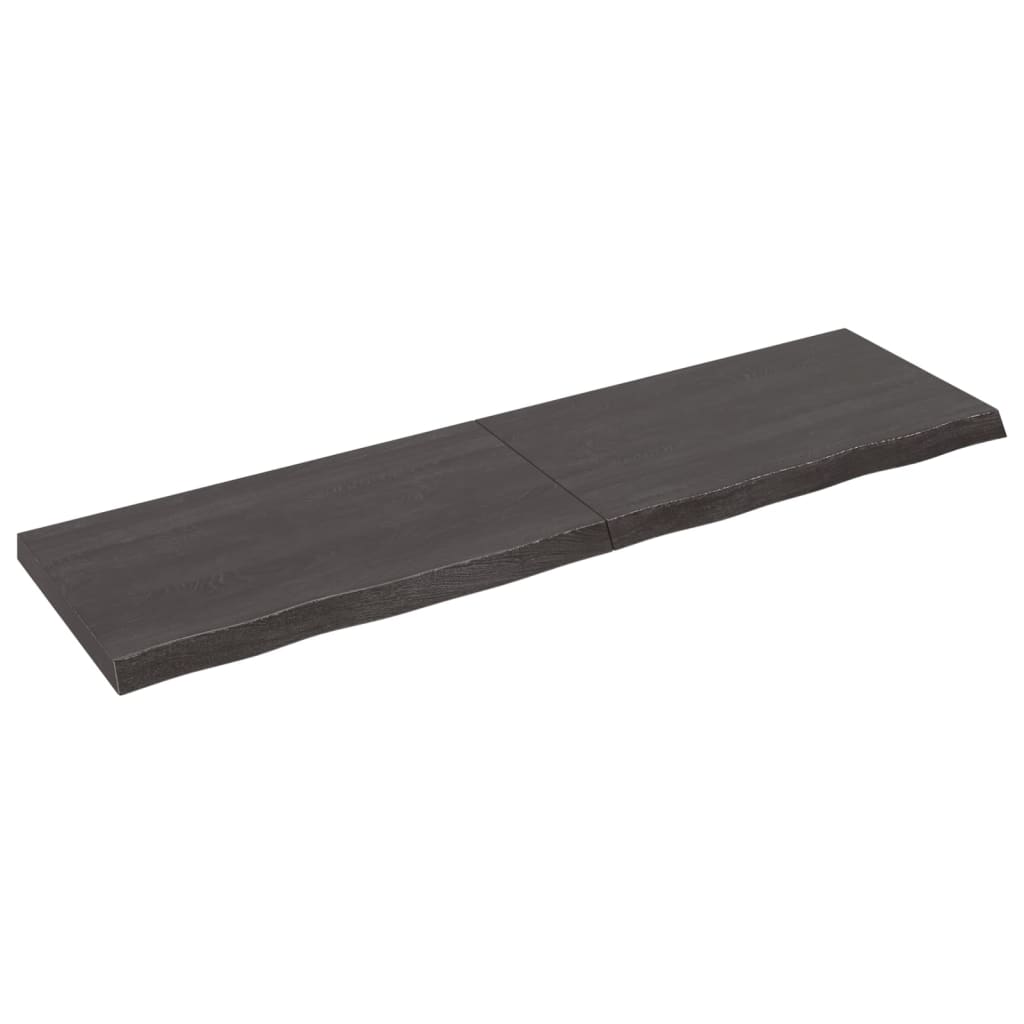 Ripiano In Massello Di Rovere 180x50 Cm - Spessore Da 2 A 6 Cm, Colore Marrone Scuro, Portata Fino A 36 Kg, Per Mensole E Mobili