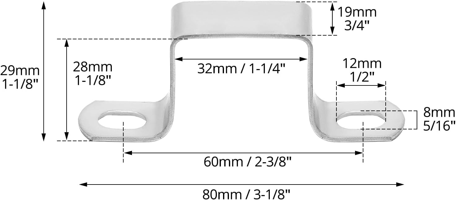 Lot De 6 Supports En U Acier Inoxydable 304 - 18x41.5 Mm - Pour Portes, Meubles, Bricolage