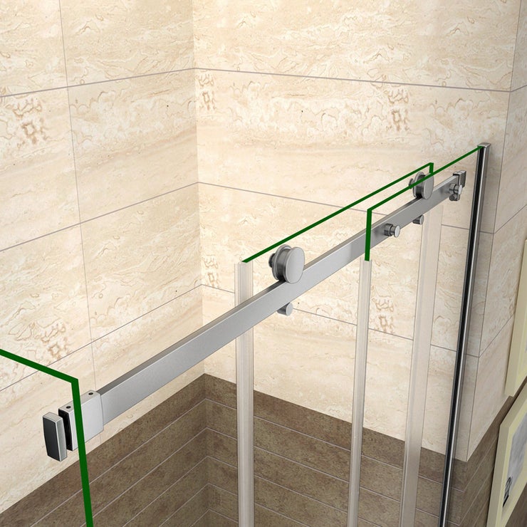 AICA cabine de douche coulissante en 8mm verre trempé anticalcaire, porte de douche 100cm avec paroi latérale 90cm Hauteur de 195cm - 4