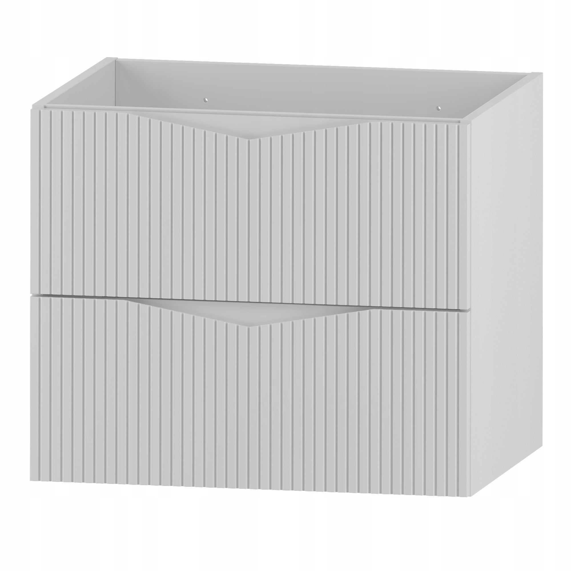 Szafka łazienkowa CLEO 60 cm biała z blatem wisząca 2 szuflady ryflowane fronty MDF - 7