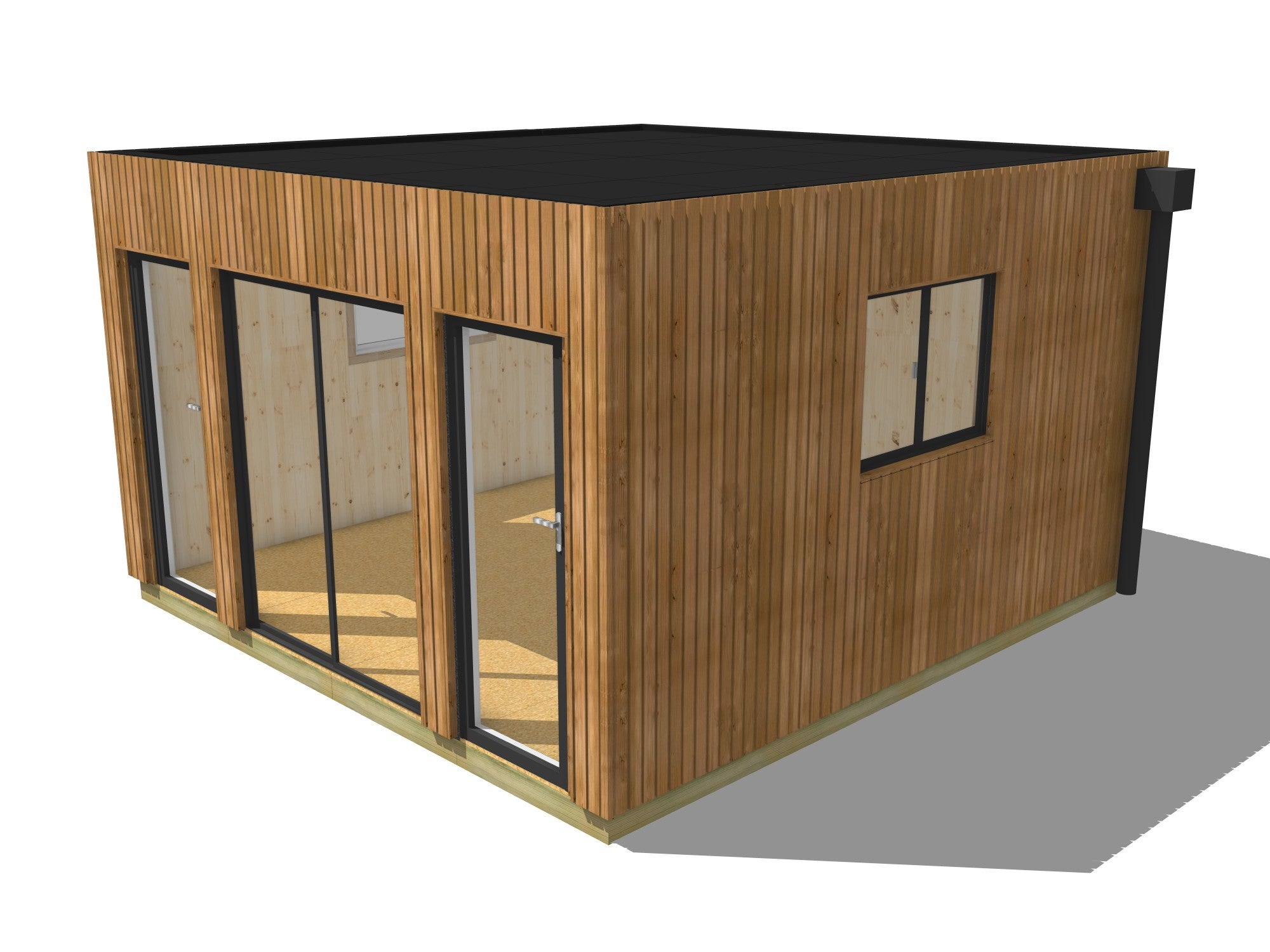 Extension maison en bois en bois 4,4 x 4,6 x 2,7 m avec plancher isolé - 2