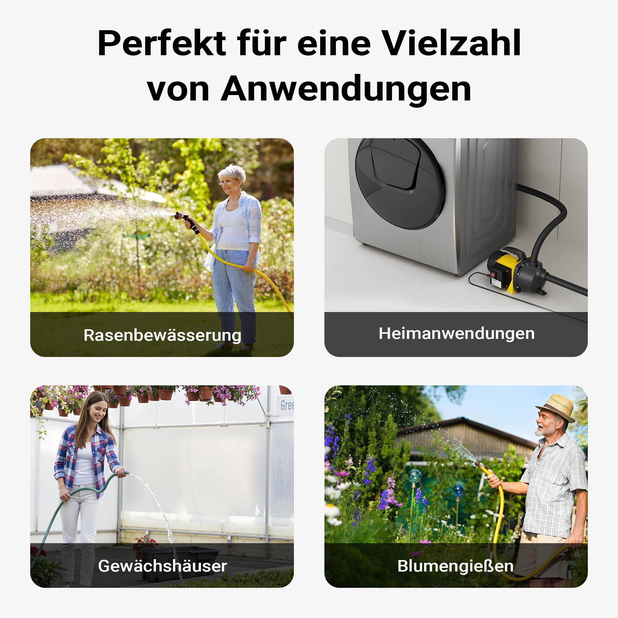 Pompe de jardin – 1200 W 3800 l/h – Hauteur de débit 48 m – avec Poignée de transport et Vis de purge – pour Eau douce Eau de pluie Wiltec - 8