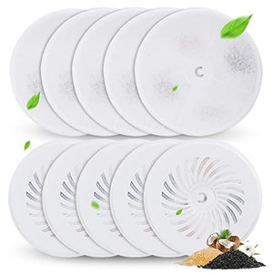 Weedlezz Filtri Filtri Ricambio Per Fontana PETKIT EVERSWEET MAX - 10 Pezzi Con Spugne E Carbone Attivo Solar Water Fountain - copertina