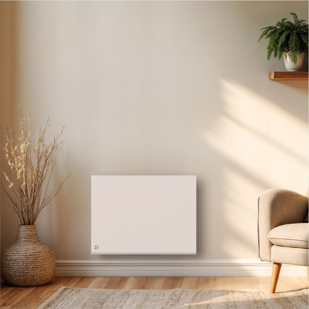 Radiateur électrique fixe à inertie sèche céramique+film 1000W Bestherm FREYA horizontal blanc - 2