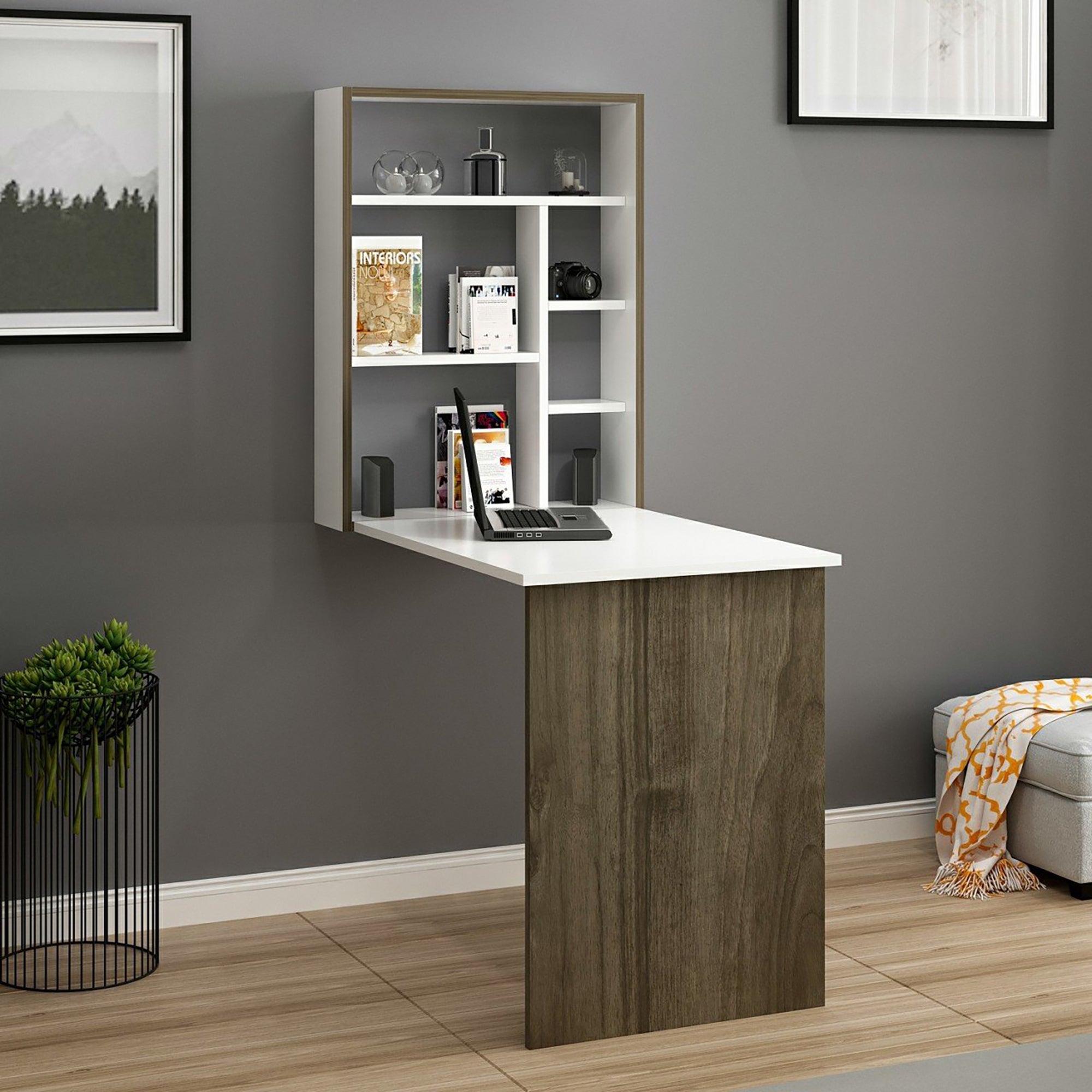 Tavolo Pieghevole a Muro 'Greve' Scrivania Ribaltabile con