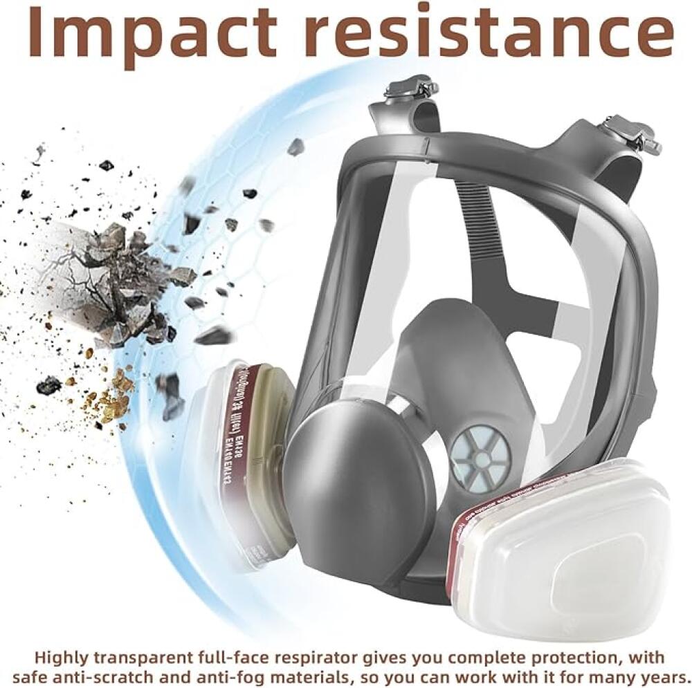 Masque Respiratoire Intégral Avec Filtres, Masque Anti-Poussière En Aérosol De Peinture Réutilisable, Idéal Pour Polissage,Soudure,Graffiti,La Pe - 2