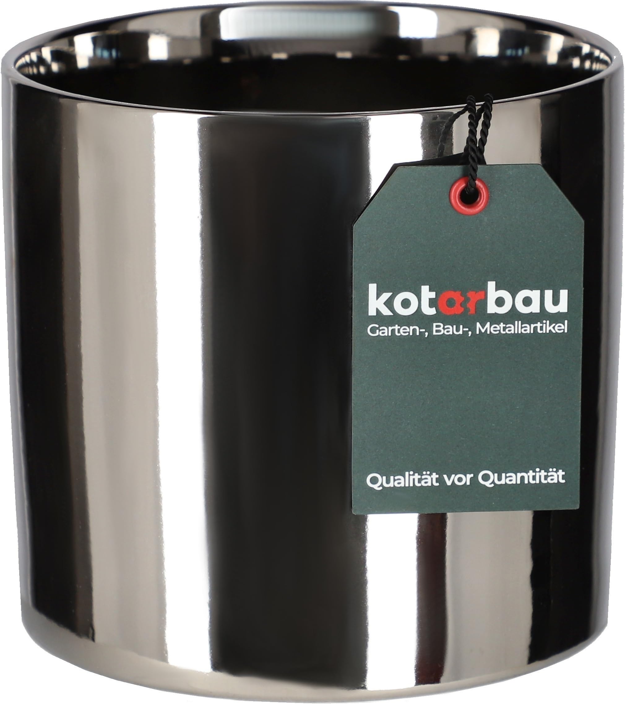 Doniczka ceramiczna donica osłona cylinder czarna ozdobna na kwiaty rośliny - KOTARBAU