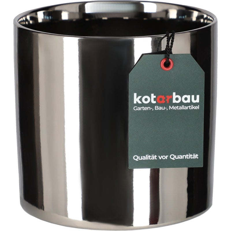 Doniczka ceramiczna donica osłona cylinder czarna ozdobna na kwiaty rośliny - KOTARBAU